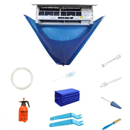 10 Stykker Rengjøringsdeksel for Klimaanlegg, Delt Klimaanlegg Rengjøringssett, Profesjonell AC Rengjøring Klimaanlegg Deksel med Vannslange for Luft