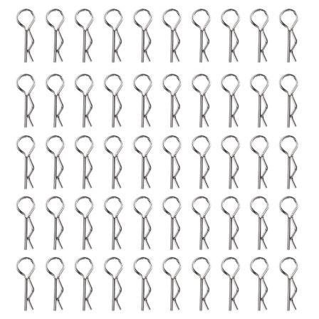 50 stk. R Clips R Splinter til 1/10 HSP RC Bil Tilbehør Sølv