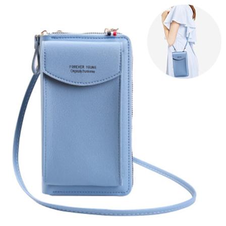 PU-lær blokkerende crossbody mobiltelefonveske for kvinner lommebok