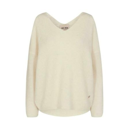 MOS Mosh, V-neck Knitwear Beżowy, Kobieta, Rozmiar: XL