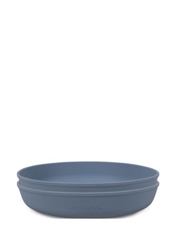 Silic Plate 2-Pack - Powder Blue Home Meal Time Plates & Bowls Plates Blue Filibabba