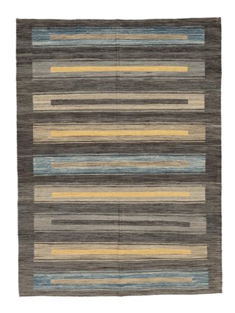 Tapis Kilim Moderne 160X217 Noir/Marron (Laine, Afghanistan)