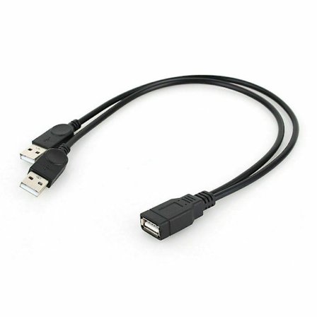 USB 2.0 Honkontakt till 2 Dubbla USB Hanar Ström Adapter Y-Delare Kabelkontakt