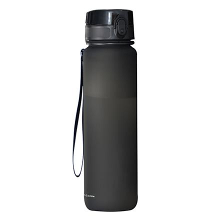 Vattenflaska för utomhussporter, resor, bil, fitness, plast, skrubbflaska - för sport, gym och vandring (mörk svart, 650 ml)