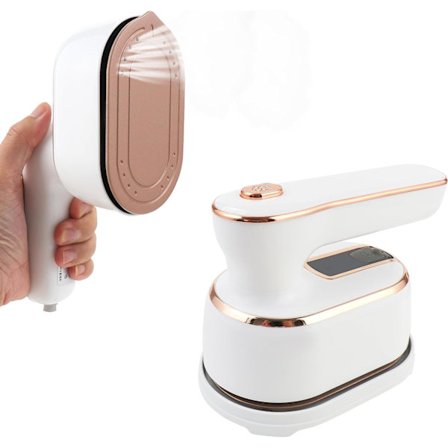 Reisestryk Steam Iron, 1090W Sammenleggbar Mini Steam Iron Håndholdt, Reisesteamer for Klær Støtter Våt og Tørr Stryking, 15s Rask Oppvarming U