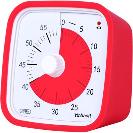 60-minutters visuell timer, egnet for klasserom og barn, justerbart volum, 10x10 cm.