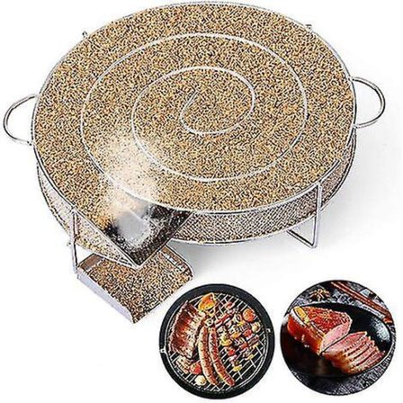 Kaldrøyksgenerator for røyking av fisk, kjøtt, røyker med rengjøringsbørste, grill