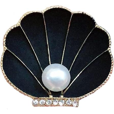 1 pakkaus emali helmiäisrintaneula, trendikäs makeanveden helmikoristelu kuorikorsa, strassit puku mekko vaatetarvikkeet