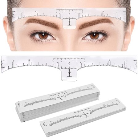 100 Pakning Øyenbrynsmåler, Engangs Øyenbrynsmåler Microblading Selvklebende Øyenbryns Klistremerke Stensil Guide Måleverktøy