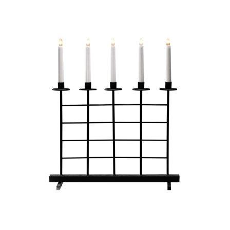 Konstsmide 3526-710TR Adventsljusstake 5 ljus, svart/metall, 24V, IP20, Belysning