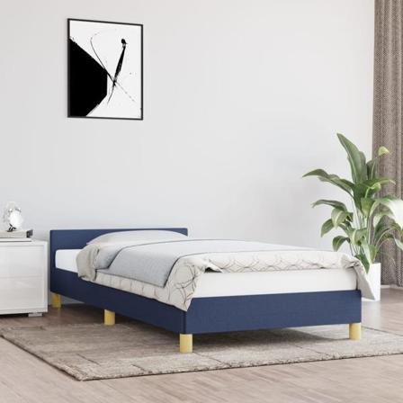 Vidaxl Sängram Med Huvudgavel Blå 80x200 Cm Tyg Blå