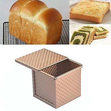 Firkantet toastboks Non-stick vand kube toastform-8765 11.8x11x10.3cm Ripple Gold