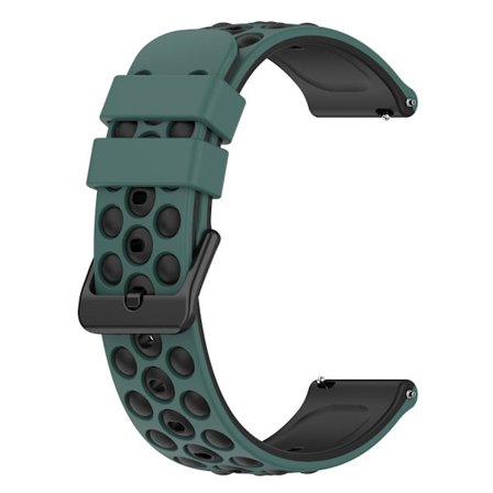 Universell 20 mm mjuk silikonklockarmband med stort hål för Garmin Venu 2 Plus/Venu Sq 2, dubbelfärgat klockarmband