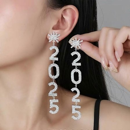 2025 Nytårsøreringe Rhinestone Nytårsaften Øreringe - WELLNGS