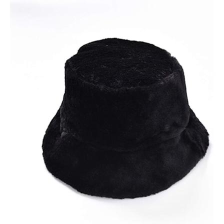 Naisten tyylik s mp rihattu pehme ll keinotekoisella turkilla, p rr inen, paksu, leve lierinen, kaunis talvihattu tyt ille Black One Size