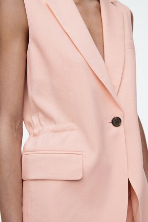 COS Femme Gilet Slim En Lin in Orange