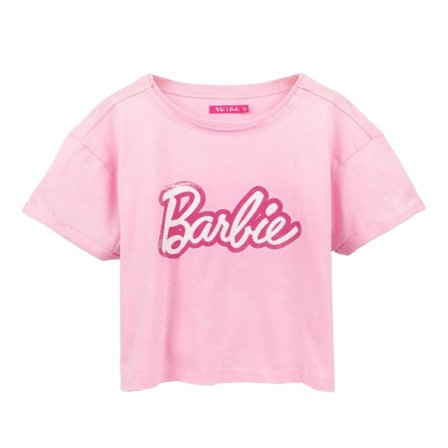 Barbie Dam/Dam Distressed Logo Crop Top M Rosa