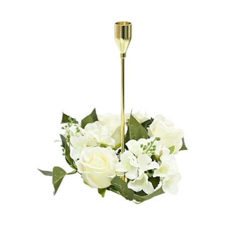 Ljus Krans Simulering Rose Ljus Krans Bord Dekorativa Ljus Jul Bröllopsdekoration