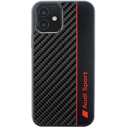 Audi Carbon Fiber Stripe iPhone 11 / Xr 6.1" musta/musta kovalevy AUS-TPUPCIP11-R8/D1-BK
