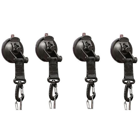 4 stk. kraftige sugekopper med kroge - opgraderet sugekop til bilcamping og fastspænding