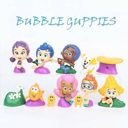 Bubble Guppies 12 st Figurset PVC LEKSAK GIL Molly