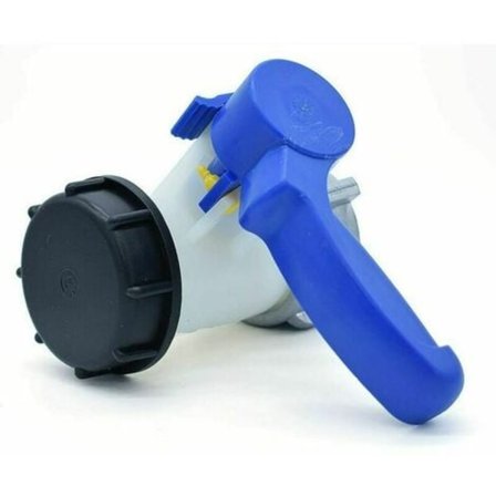 Ulisem Sommerfuglventil med flydende møtrik i aluminium af typen S60x6 til IBC-tank med en kapacitet på 1000 liter..ca