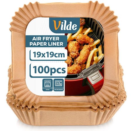 Air Fryer papirforinger, firkantede, 19x19 cm, 100 stk