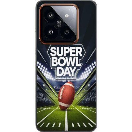 Yhteensopiva Puhelinkuori Xiaomi 14 Pro Super Bowl Day juliste, jossa amerikkalainen jalkapallo valaistuksella varustetulla areenalla dramaattisessa u
