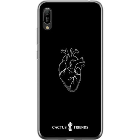 Kompatibelt Mobildeksel til Huawei Huawei Y6 Pro (2019) Kaktus og Venner - Midnatt Anatomisk Hjerte