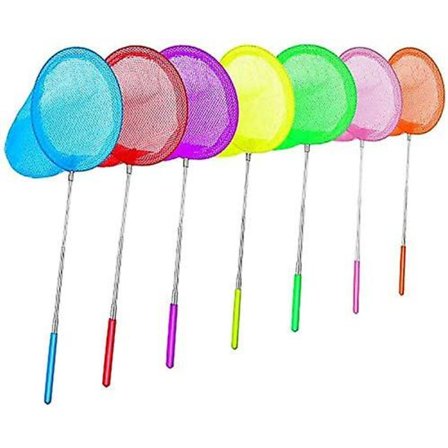 7 stk. Teleskopiske sommerfuglenet til børn - Fiskenet, der kan forlænges til børn, der fanger insekter, insekter, der leger udendørs