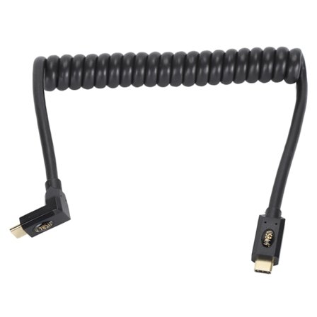 Retraktil spiralformad USB typ C till C-kabel 3,3 fot 40 Gbps Stödjer 8K UHD Snabbladdning USB 4.0 Data Synkronisering Kabel för Laptop