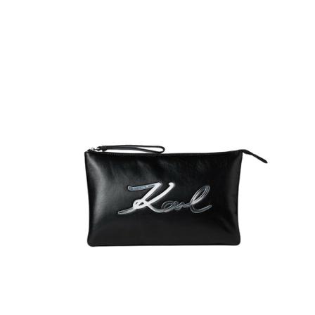 Karl Lagerfeld, Signature Clutch Czarny, Kobieta, Rozmiar: ONE Size