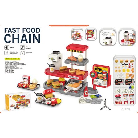 Lekkafé för Barn - Komplett med Kaffemaskin, Munkar och Kök | Rolig Leksak för Rollspel med Låtsasmat