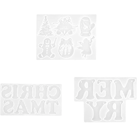 Beibei - God Jul Epoxihartsform Silikon Bokstavsbanderoll Dra Flagformar För Jul