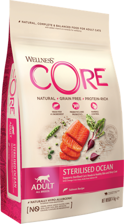 CORE Petfood - Cat Adult Sterilised Grain Free Salmon Dry Dry 4 kg - Katt - Kattefôr & kattemat - Tørrfôr for katt - ZOO.no