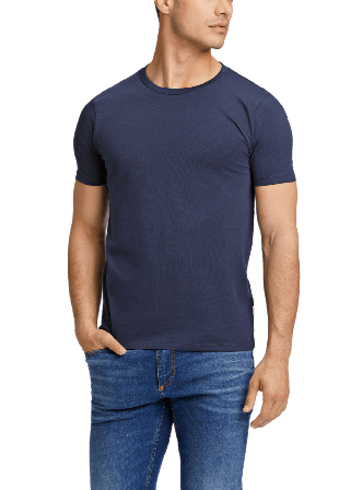 Lindbergh Mens Stretch Crew Neck Tee Överdelar Herr Blå S