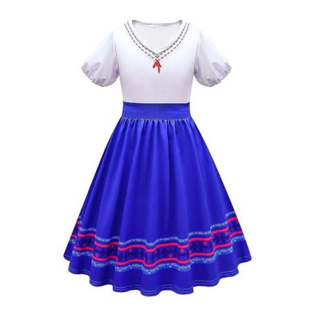 Encanto Luisa Madrigal Cosplay Kostym Flickklänningar Karneval Halloween Fancy Dress Kostymer Y Dress(without bag) 130cm 110cm