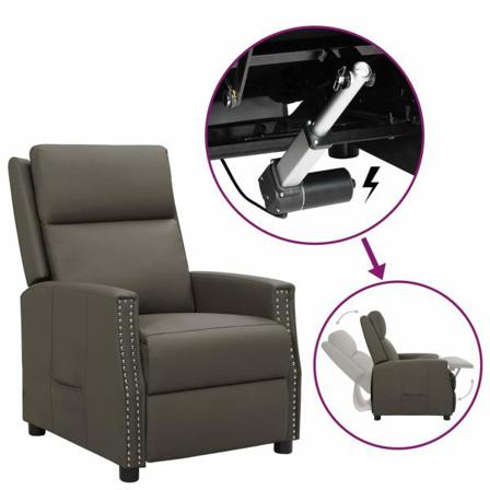 Vidaxl Reclinerfåtölj Med Uppresningshjälp Grå Konstläder Grå