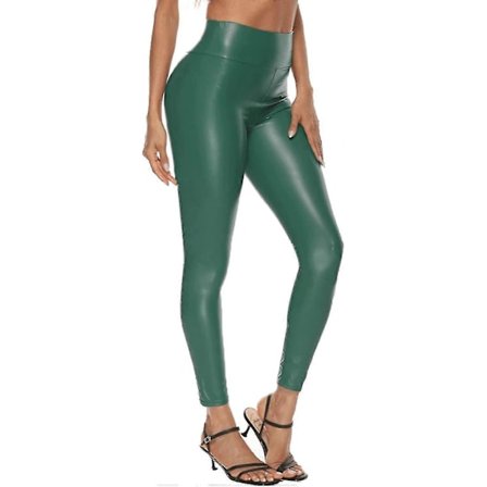 Dam Leggings i Konstläder, Hög Midja, Stretch, Push Up, Skinny Jeggings