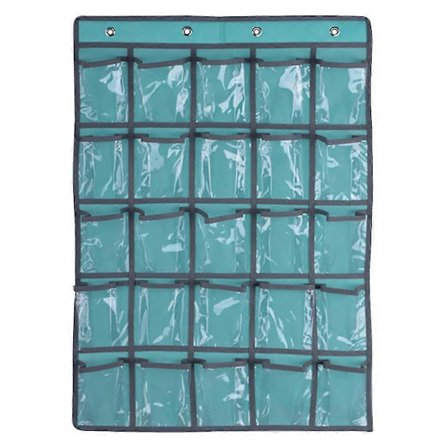 Luokkahuoneen seinälle ripustettava taulukko, 25 läpinäkyvää taskua, vedenpitävä seinälle tai oveen