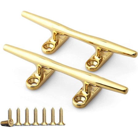 2 stk. Retro Bådeklamper 316 Rustfrit Stål Kobberbelagt Båd Åben Base Klampe Til Marine Eller Dekorative Anvendelser, Messingfarvede Marineklamper Til