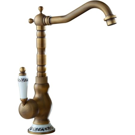 Tvättställsblandare Europeisk Retro Koppar Varmt och Kallt Vatten Blandare Diskbänk