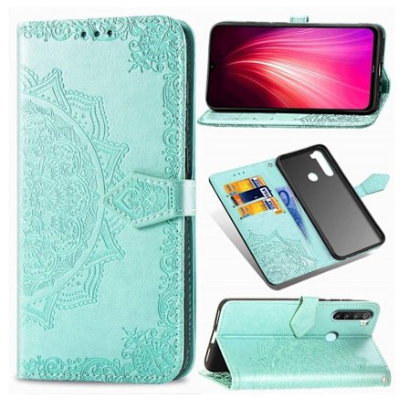 Mandala Xiaomi Redmi Note 8T etui i lær - Cyan