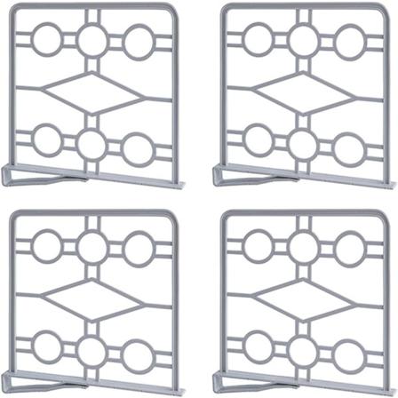 4-delad garderobshylla avdelare garderobsarrangör skåpavdelare hylldelare set (grå) Grey