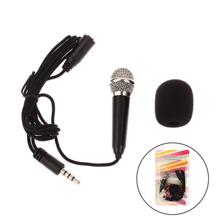 3,5 mm Karaoke Mic-øretelefon Mini Stereo-hodetelefon In-Ear-hodesett