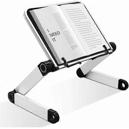 Justerbar bogstøtte, justerbar højde og vinkel, ergonomisk bogstøtte med sideclips til store lærebøger, nodebøger, tablet, kogebog