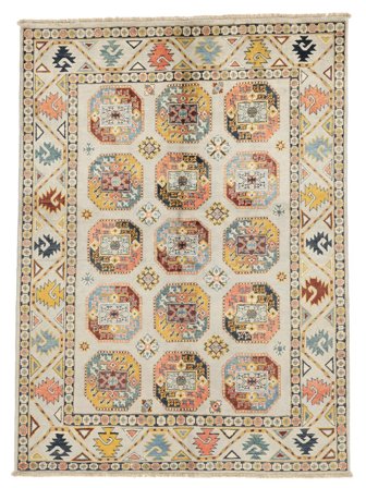 Orientalischer Kazak Fine Teppich 150X207 Beige/Braun Wolle, Afghanistan