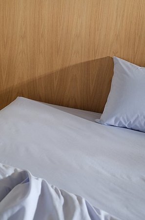 Jotex - Percale Faconsyet Lagen - Økologisk Lyseblå - ZACK - Køb Faconsyede lagener hos Jotex