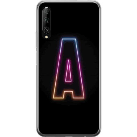 Yhteensopiva Puhelinkuori Huawei Huawei P smart Pro 2019 Minimalistinen neonkirjain A sateenkaarenvärisessä valossa mustaa taustaa vasten modernissa