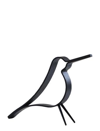 Woody Bird Stained Oak Small Black Cooee Design